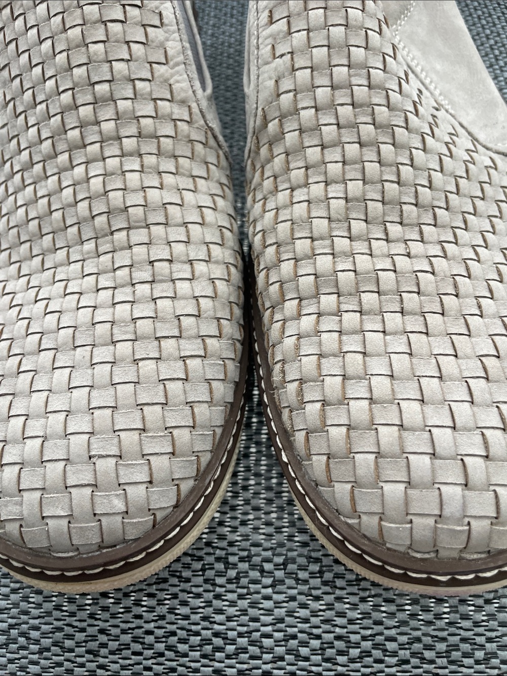 Johnston & Murphy Woven Slip-On Loafers in Light Tan and Brown - Picture 3 of 13